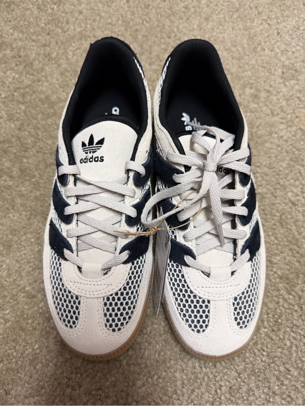 adidas White and Black Athletic Sneakers - Picture 1 of 6
